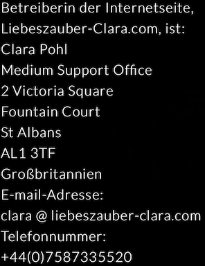 Anschrift der Betreiberin der Webseite